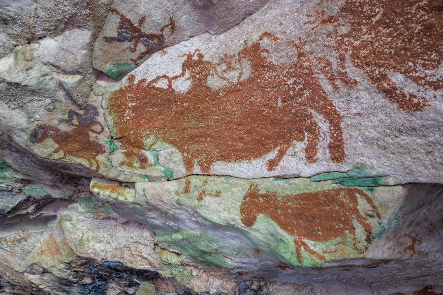 Prehistoric art at Gua Metanduno cave in Liangkabori Muna Sulawesi