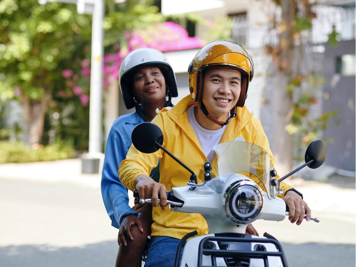 Couple on a Motorbike