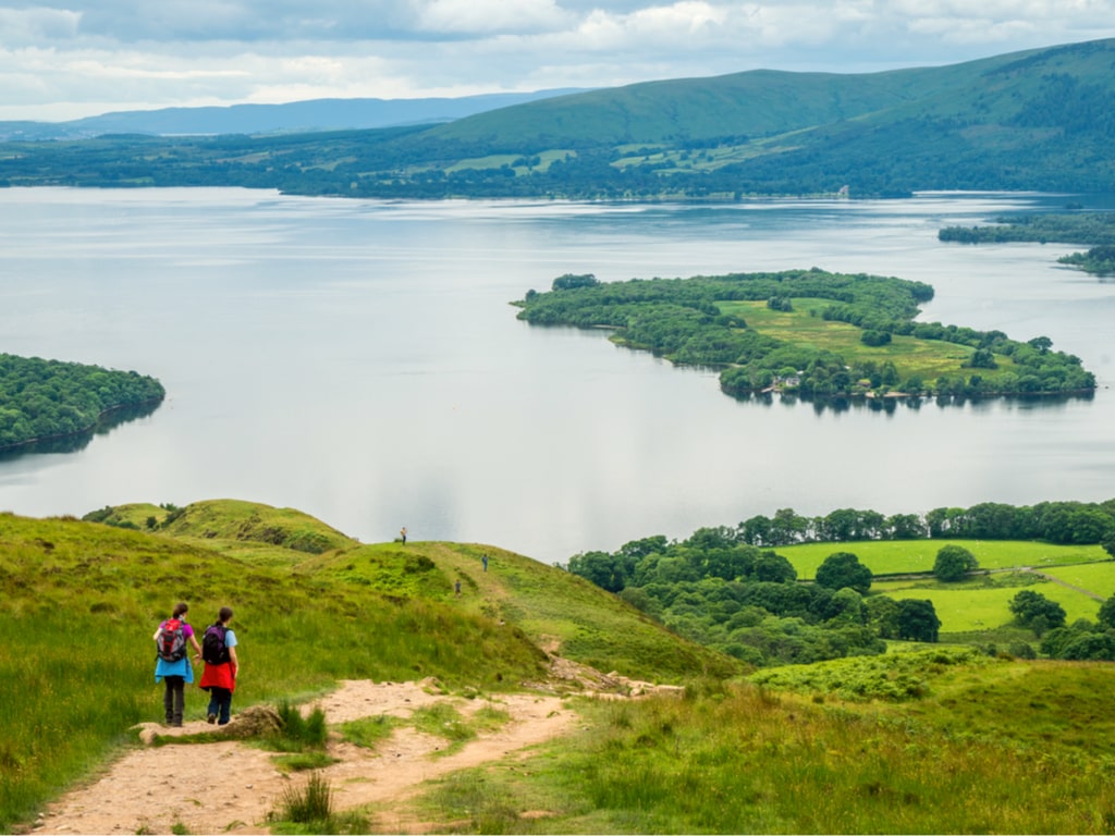 Hiking towards Loch Lomond in Scotland