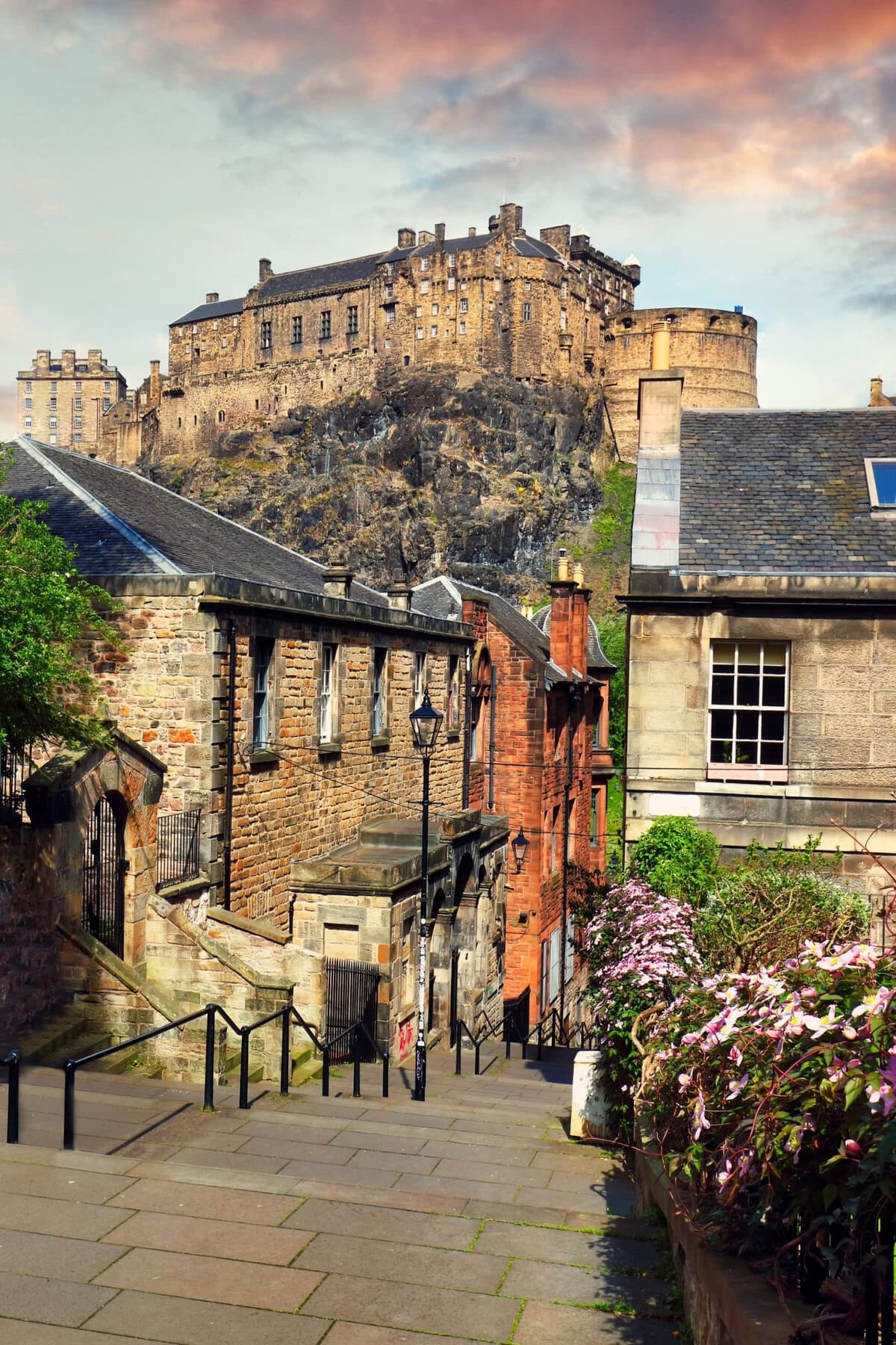 Beautiful View of Edinburgh Castle from Vennel in Edinburgh,scotland
