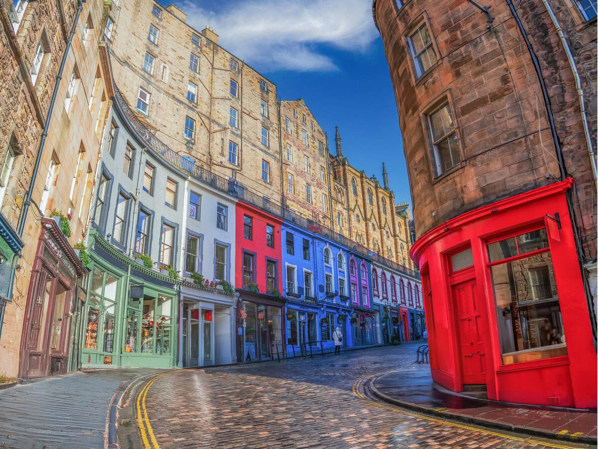 Victoria Street View of Edinburgh in Scotland