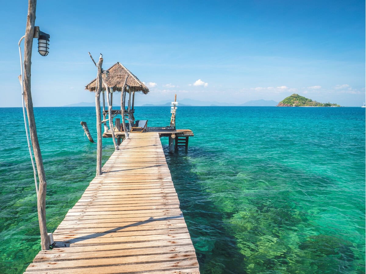 Wooden Pier in Koh Mak Island, Thailand