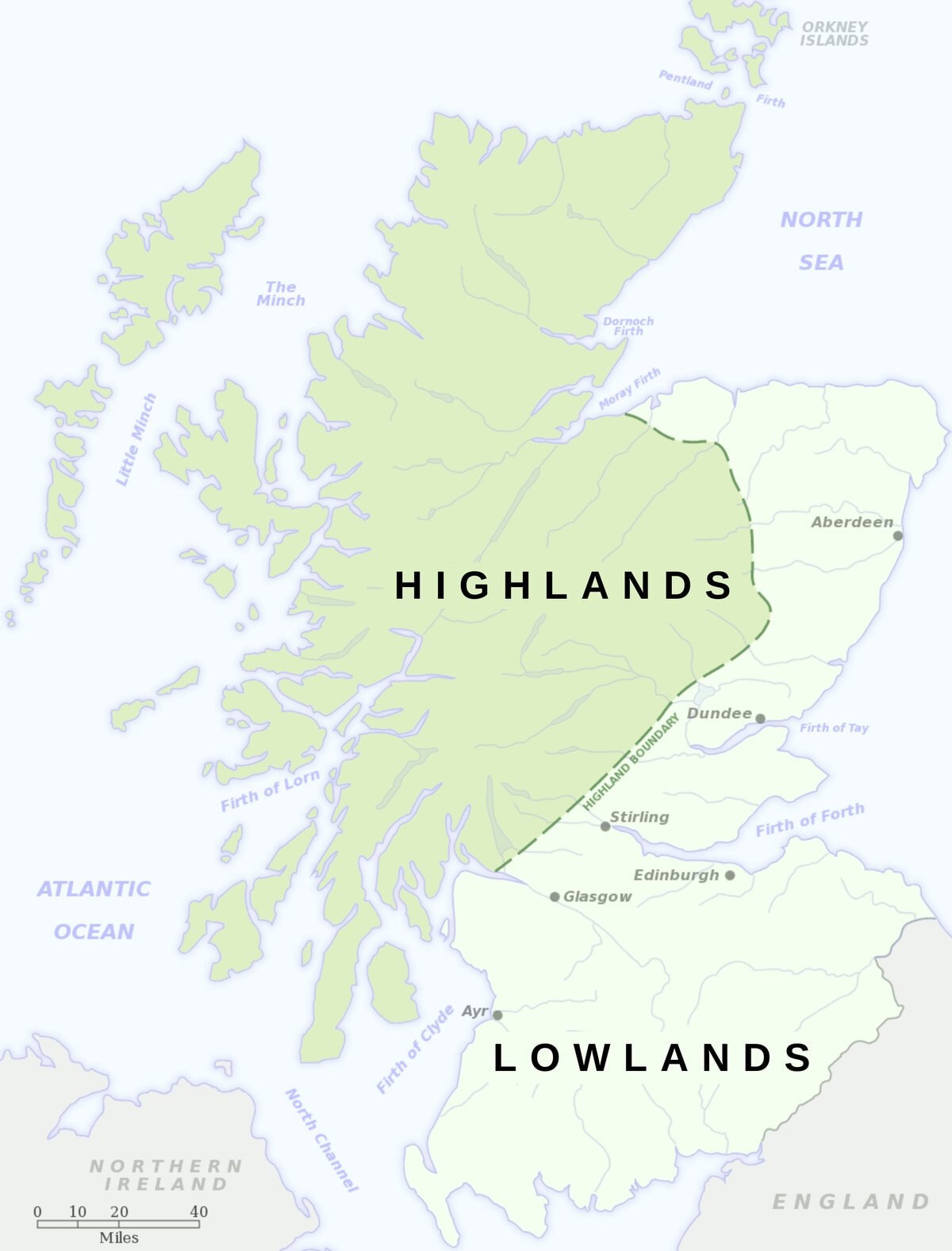 Scotland Highlands Lowlands Map