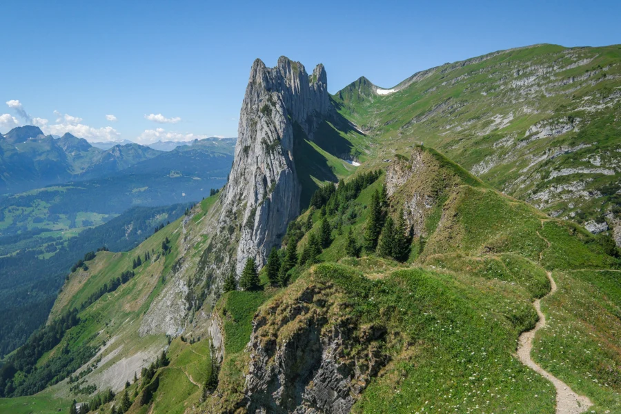 Saxer Lucke hiking trail in Switzerland