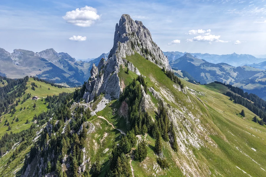 View of Gastlosen from above the Wolfs Ort saddle