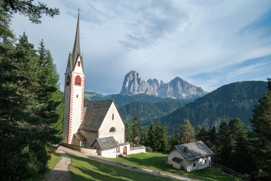 St Jacobs Church Chiesa di San Giacomo in the Dolomites of Italy