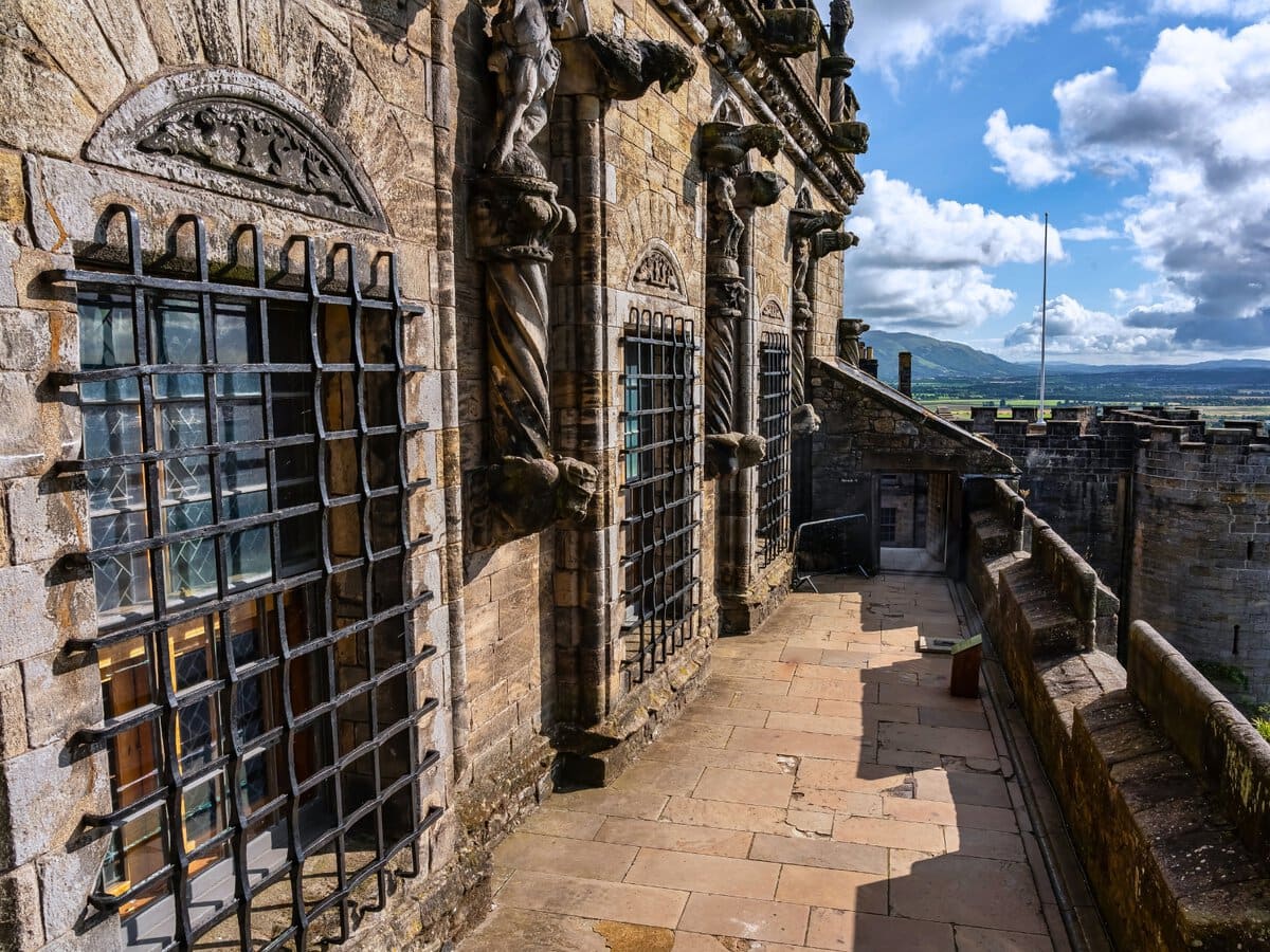 Stone walls and barred perks Stirling Castle